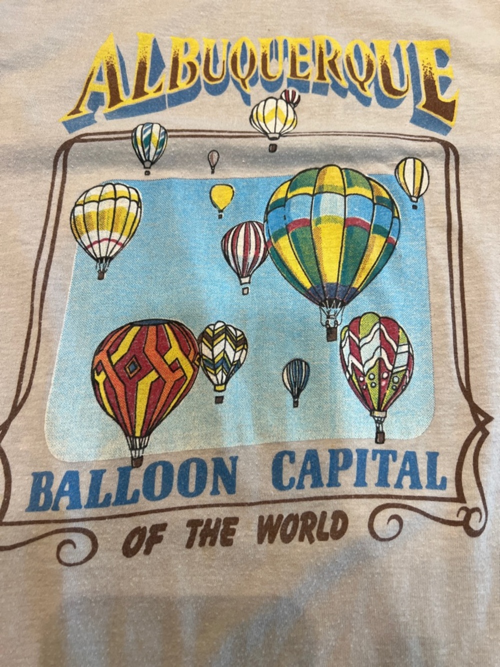 Albuquerque Vintage 80's Balloon Small Capital Graphic Tee - Light Gray - Picture 9 of 9